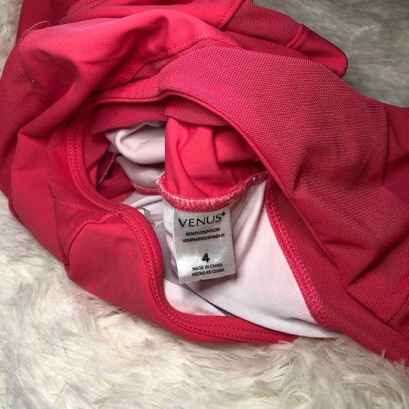 VENUS Red Deep Pink One-Shoulder One Piece Swimsuit - Picture 14 of 15